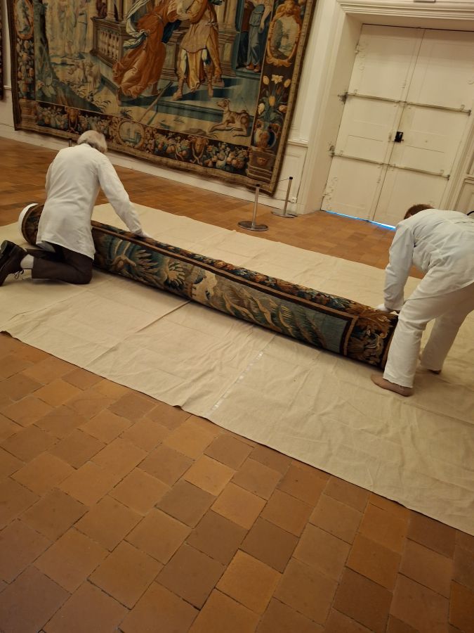 Photos prises lors du départ de trois verdures de Felletin, puis lors d'une visite en atelier