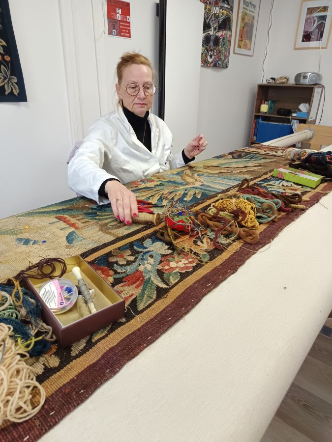 Photos prises lors du départ de trois verdures de Felletin, puis lors d'une visite en atelier