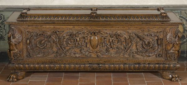 Cassone ; © ARCHIVES DEPARTEMENTALES DE LA LOIRE ; ©  Musée Château de la Bâtie d'Urfé