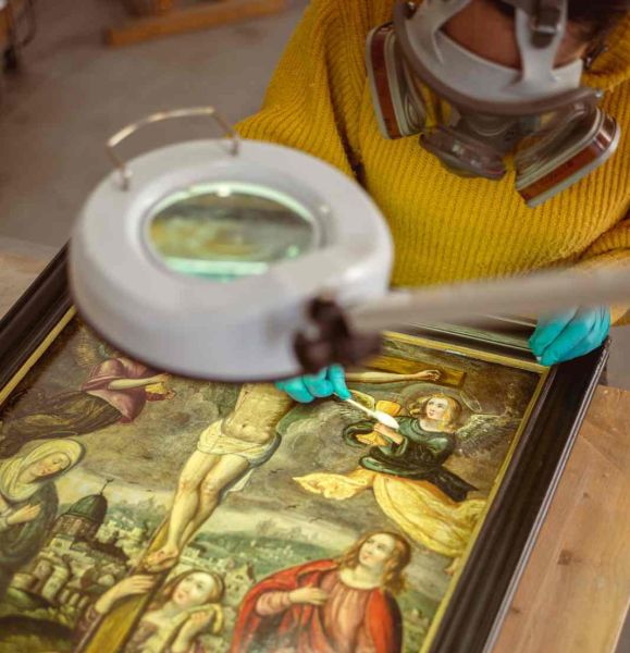 19-03-21_Restauration oeuvre d'art Batie d'Urfe ; © Julien Cousin