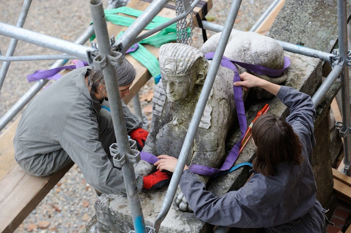 restauration demontage du sphinx 2013